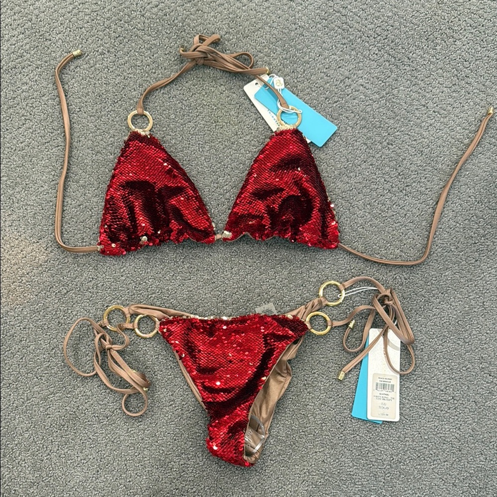 Beach Bunny Red Sequin Bikini